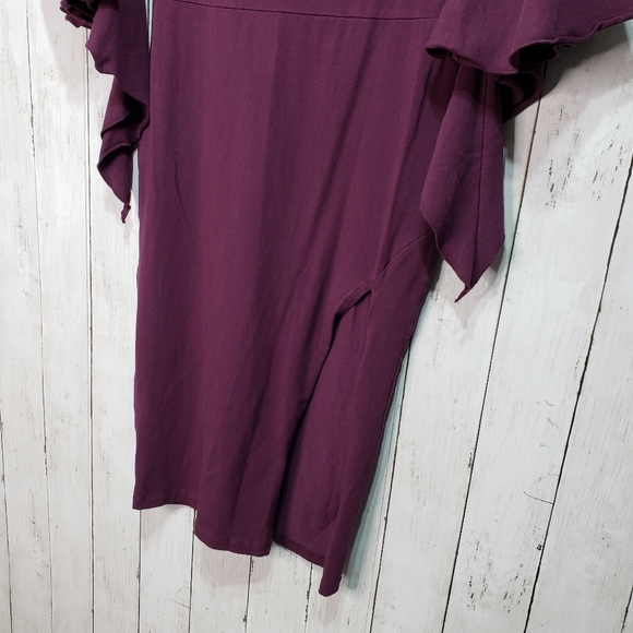 ASOS Plum Purple Off The Shoulder Bodycon Size 8 - Picture 3 of 6